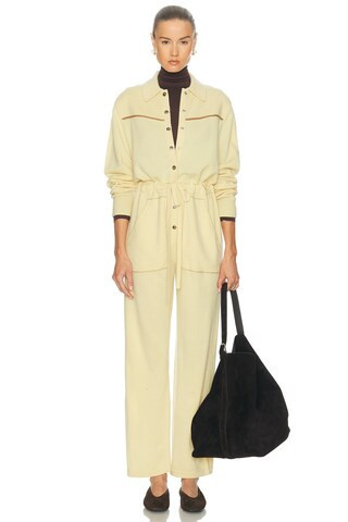 Guest In Residence OVERALLS WESTERN EVERYWEAR in Butter - Lemon. Size S (also in M, XL). | FWRD 