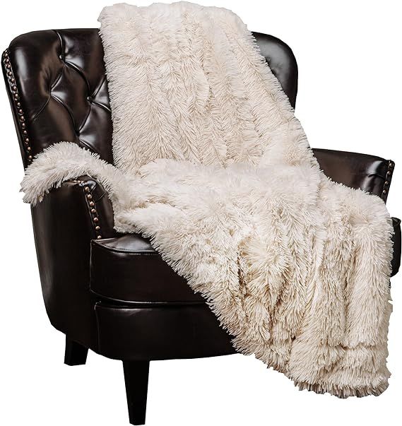 Chanasya Super Soft Fuzzy Shaggy Faux Fur Throw Blanket - Chic Design Snuggly Plush Lightweight w... | Amazon (US)