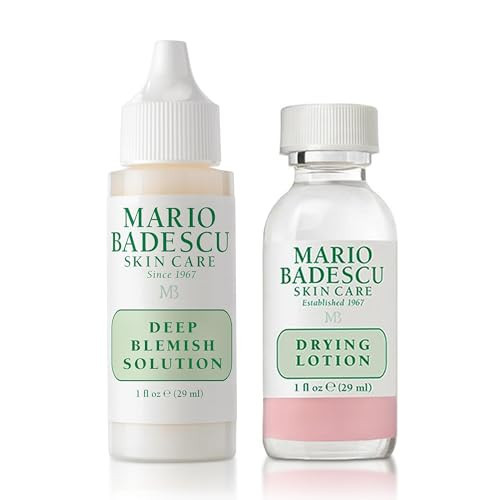 Mario Badescu Drying Lotion & Deep Blemish Solution | Powerful Blemish Spot Treatment Duo with Salicylic Acid, Zinc Oxide & Niacinamide | Surface & Deep Acne Control for Clearer Skin | 2 x 1 Fl Oz | Amazon (US)