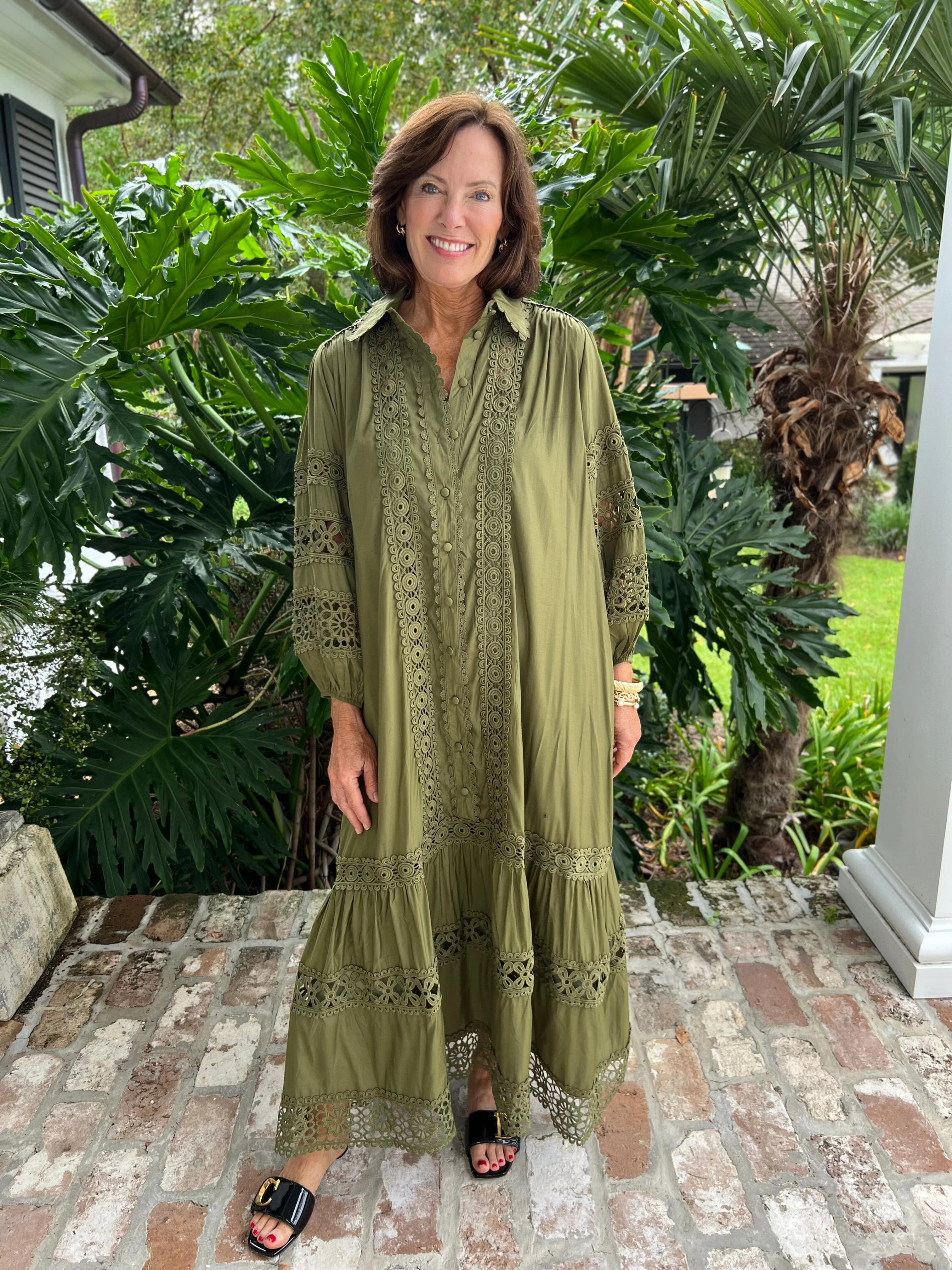 Angel Eyes Olive Maxi Dress | Caroline Hill