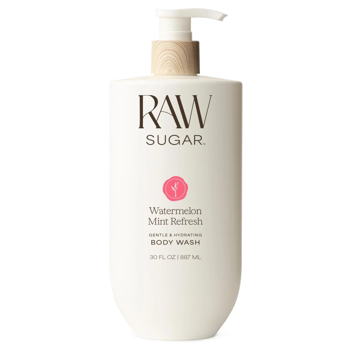 Raw Sugar Watermelon Mint Refresh Gentle & Hydrating Body Wash, 30 fl oz | Walmart (US)