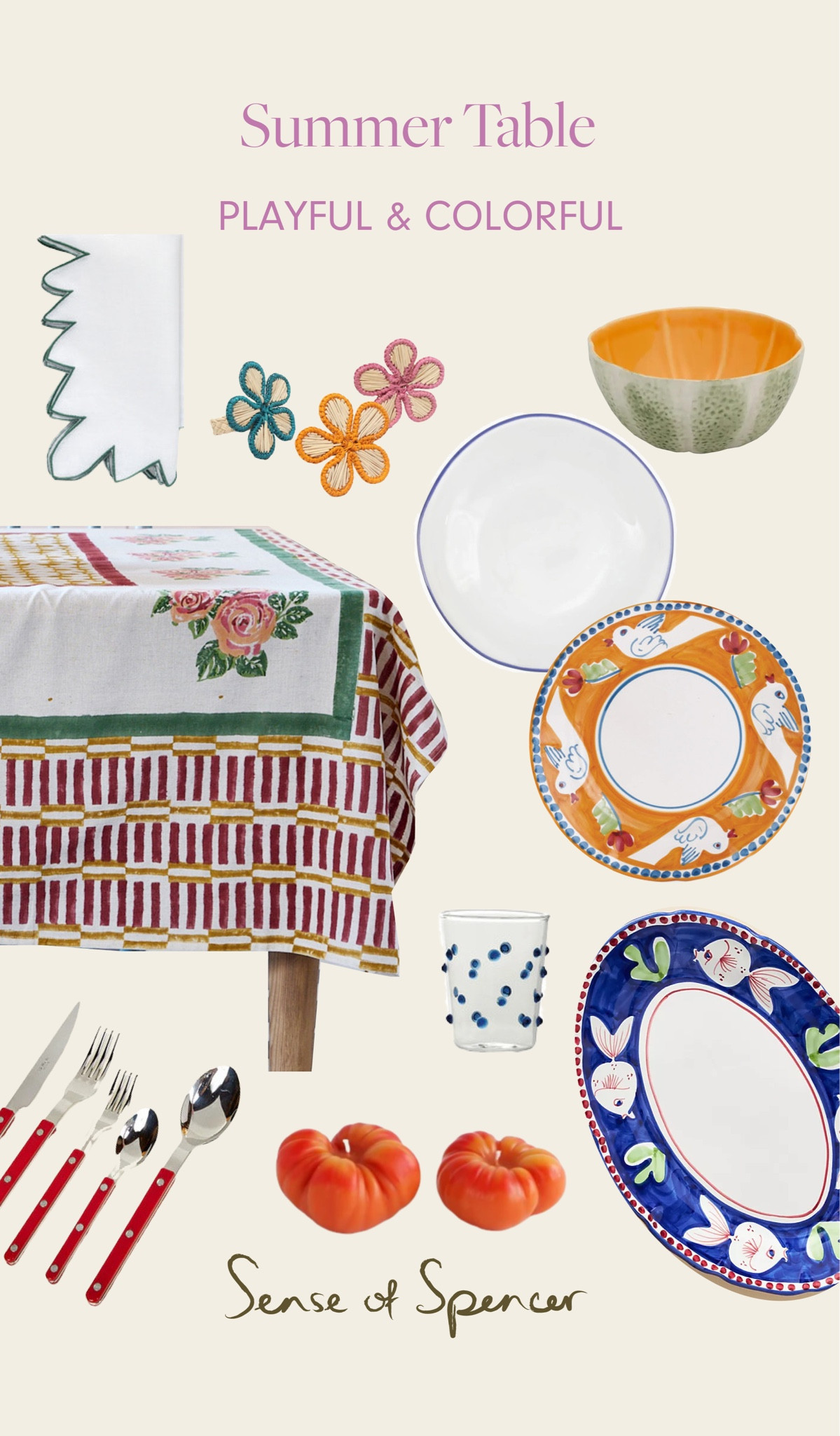 Continuing the Summer Table Series with a Colorful & Playful curation. Taking inspiration from Italy, the joyful and character-ful table sets the scene course after course of delicious food, endless vino, and free flowing conversation. The linens, dinnerware, glassware and even candles boast playful details and saturated colors for a more is more aesthetic. 

#LTKSeasonal #LTKHome