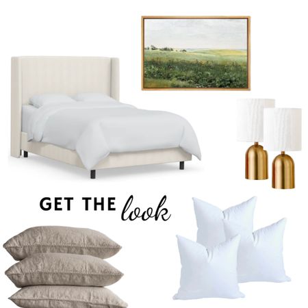 Bedroom Decor: Upholstered Headboard, Euro Pillows, and Landscape Painting 

#LTKhome