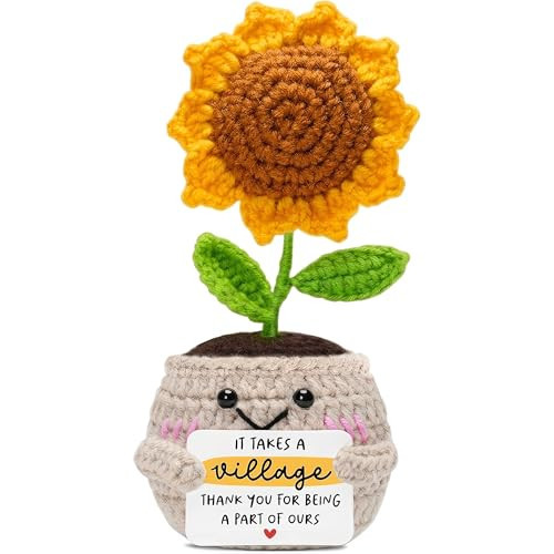 HEXMOZ Teacher Appreciation Gifts - Thank You Gifts for Women Men - Nurses Week Gift - It Takes A Village Appreciation Collectible Sunflower Doll Crochet for Nurse Daycare Provider Nanny Babysitter | Amazon (US)