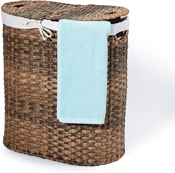 Seville Classics Premium Handwoven Portable Laundry Bin Basket with Carrying Handles, Household S... | Amazon (US)