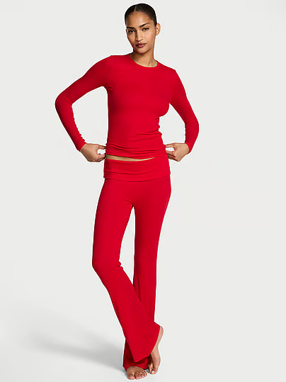 Ribbed Modal Long Lounge Set, Red, Xsshort - Women's Pajama Sets - Victoria's Secret | Victoria's Secret (US / CA )