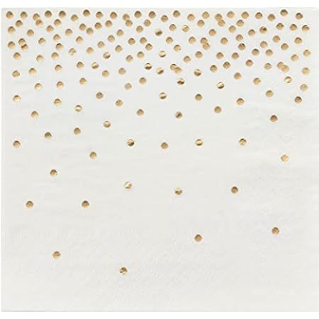 Gatherfun White and Gold Party Supplies Disposable Napkins Gold Dot Confetti Paper Napkins for Gr... | Amazon (US)