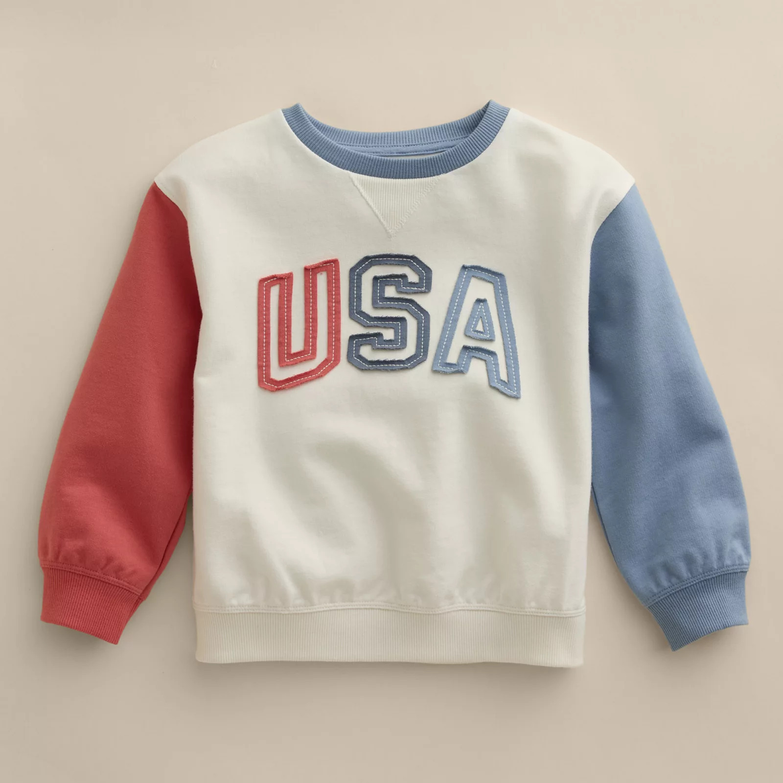 Kids 4-12 Little Co. by Lauren Conrad USA Graphic Pullover, Kids Unisex, Size: 10, Ivory Usa Appliques | Kohl's