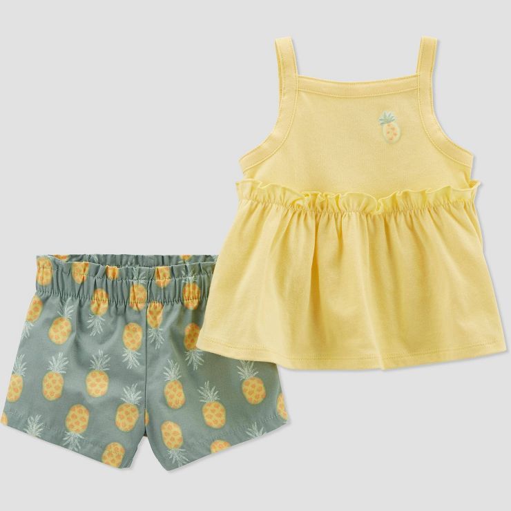 Carter's Just One You® Baby Girls' Pineapple Top & Bottom Set - Yellow | Target