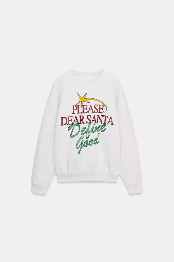 CHRISTMAS TEXT SWEATSHIRT | Zara Canada