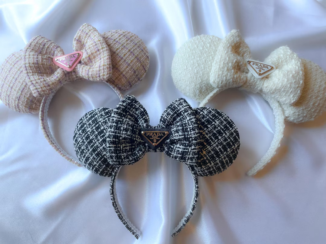 Lux Minnie Ears | Tweed Mickey Ears - Etsy | Etsy (US)