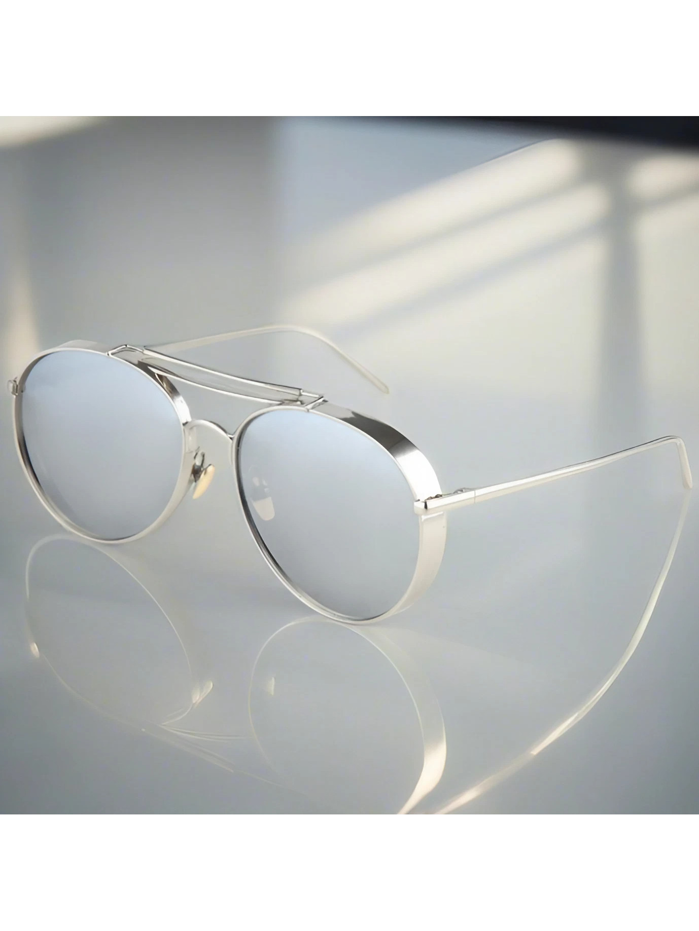 1pc Round Y2K Fashion Glasses PUNK Silver RETRO Metal Fashion Glasses Unisex Mirror Shades UV 400... | SHEIN