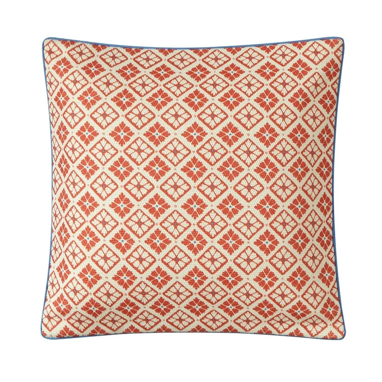 Mainstays by Becky G. & Alejandra Decorative Pillow, Mandarin Tile, 18" x 18" | Walmart (US)