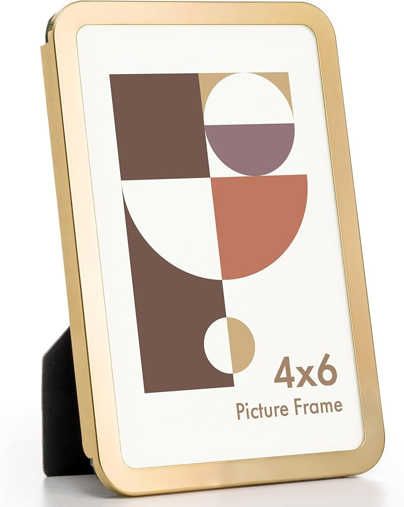Axeman 4x6 Picture Frame-Metal Rounded Corner Frame 4x6, 4''x6''Photo Frame with Tempered Glass,T... | Amazon (US)