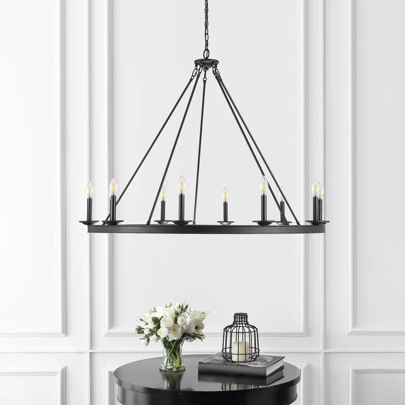 Natividad 10 - Light Dimmable Wagon Wheel Chandelier | Wayfair North America