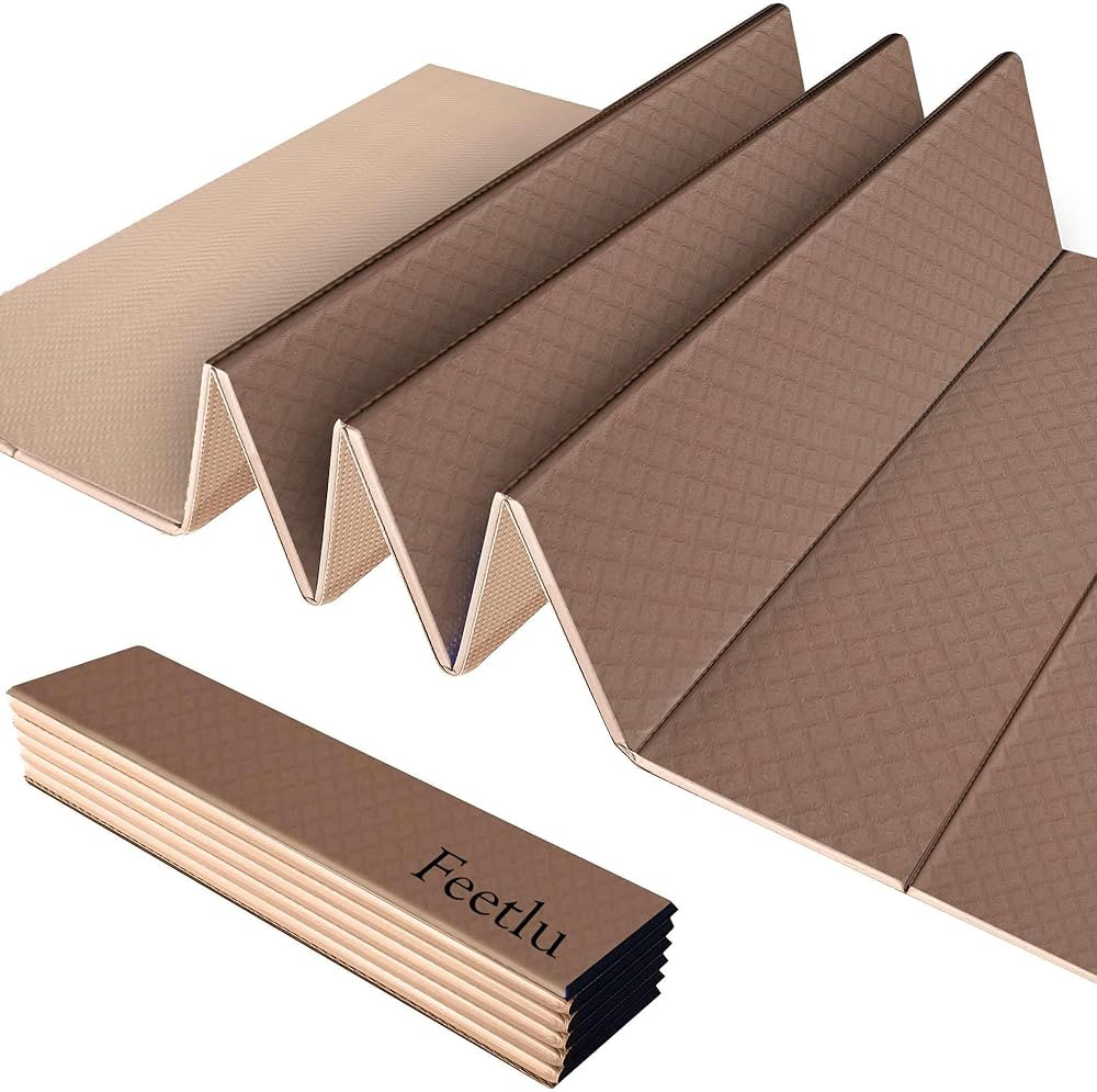 Foldable Yoga Mat - 6mm & 8mm Thick, Large, Lightweight, and Easy to Store - Anti-Slip Folding Ex... | Amazon (US)