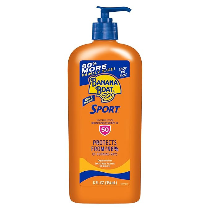Banana Boat Sport Ultra SPF 50 Sunscreen Lotion, 12oz | Banana Boat Sunscreen SPF 50 Lotion, Oxyb... | Amazon (US)
