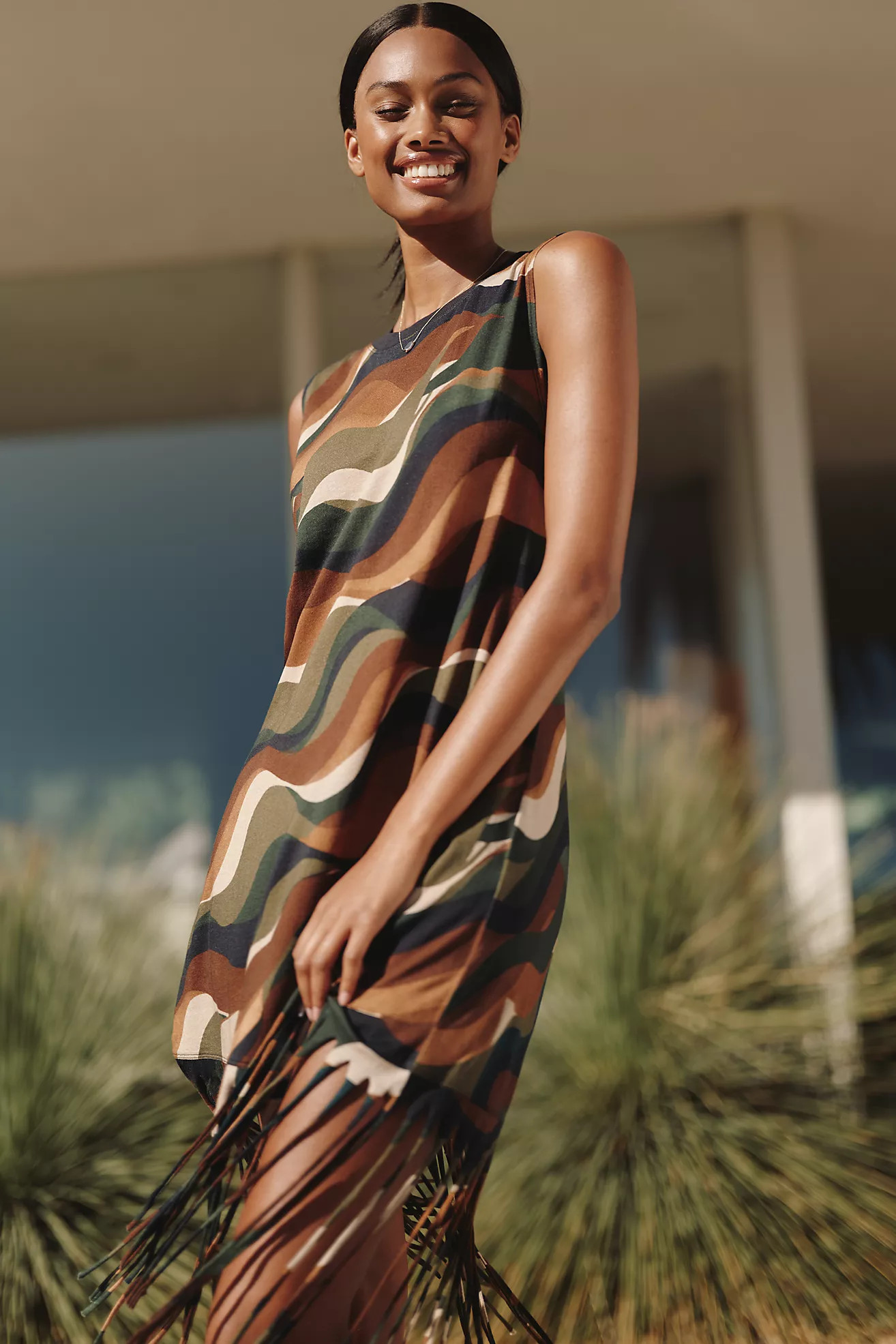 Celandine Knit Fringe Mini Dress | Anthropologie (US)