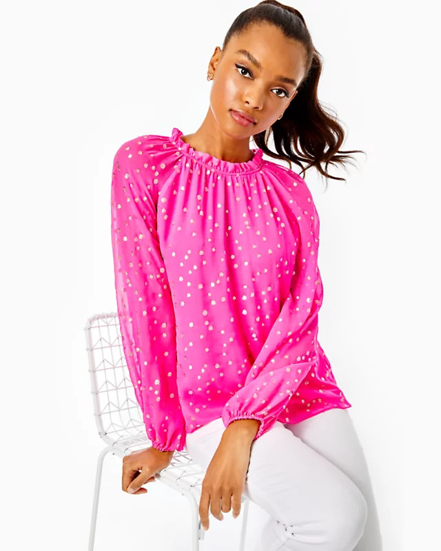 Caline Silk Top | Lilly Pulitzer | Lilly Pulitzer