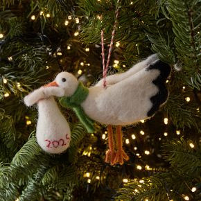 Baby's First Holiday Felt Stork Ornament | West Elm (US)