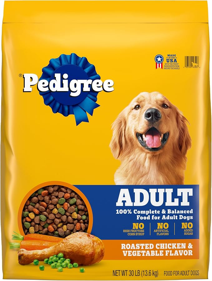 Pedigree Complete Nutrition Adult Dry Dog Food, Roasted Chicken & Vegetable Flavor, 30 lb. Bag | Amazon (US)