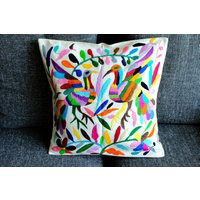 Otomi Pillow Cover, Hand Embroidered Folk Art, Tenango, Mexico | Etsy (US)