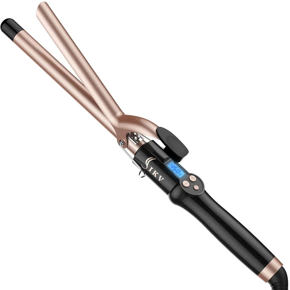 3/4 Inch Extra Long Barrel Curling Iron, Ceramic Tourmaline Curling Wand Professional Dual Voltag... | Amazon (US)