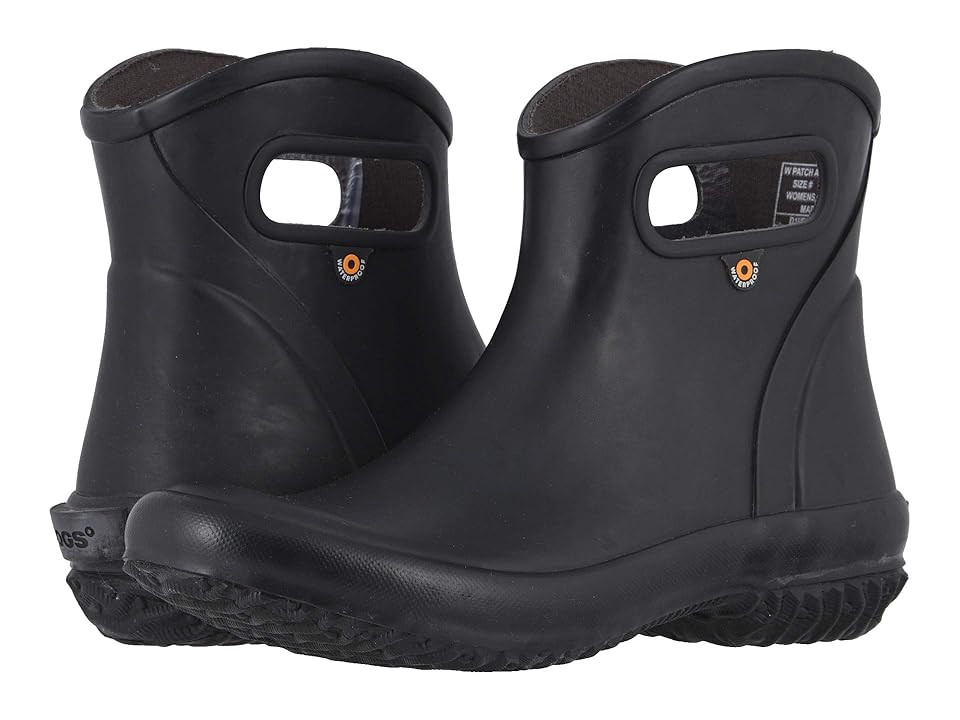 Bogs Patch Ankle Boot Solid Women's Shoes Black : 9 B - Medium, Rubber | Zappos