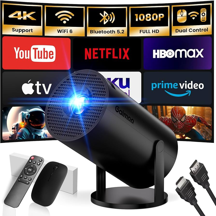 [Built-in App] Mini Projector 1080P FHD 4K Support Projector with Mouse Portable Projector with W... | Amazon (US)