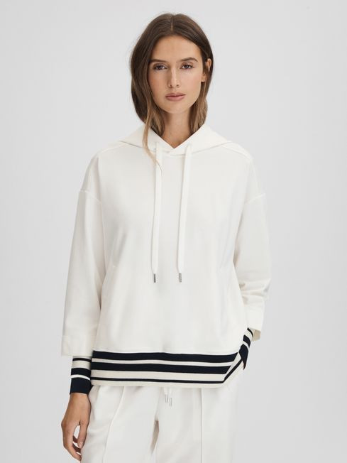 Striped Trim Hoodie | Reiss UK
