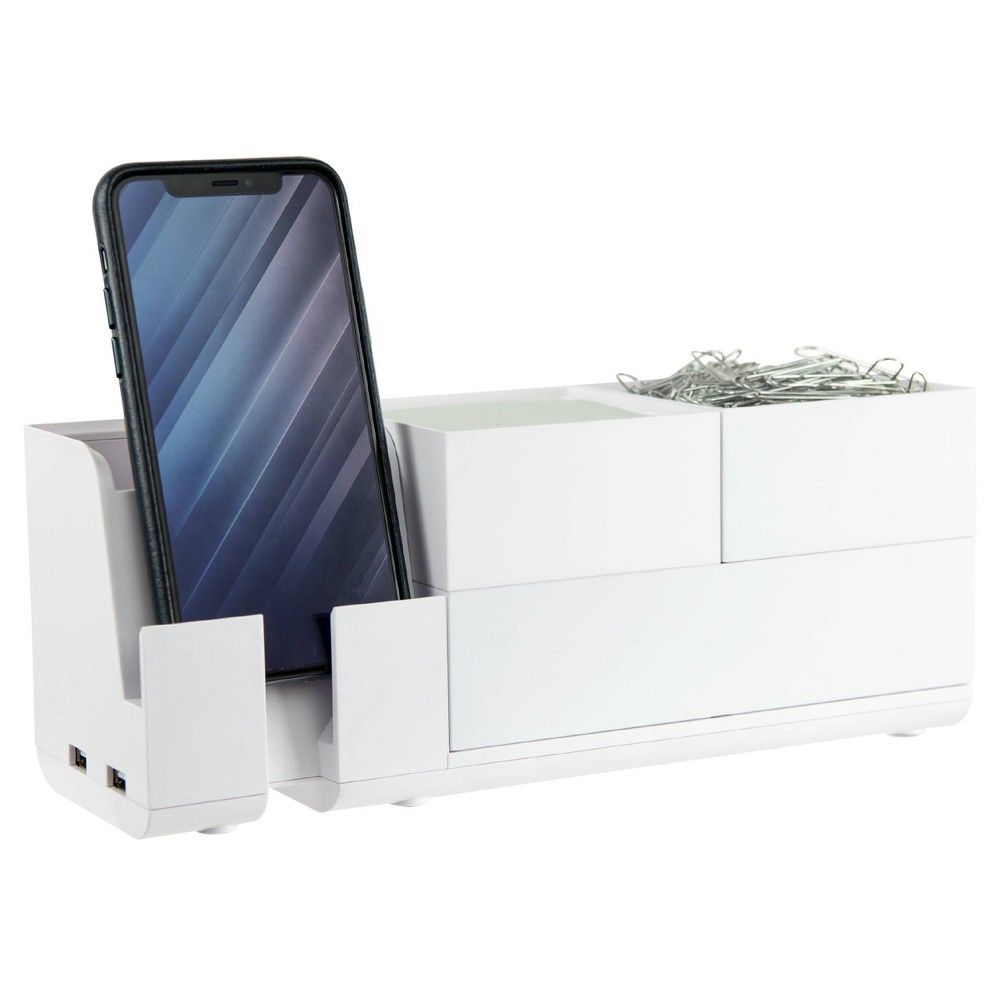 4pc Office Konnect Stackable Desk Organizer White - Bostitch | Target