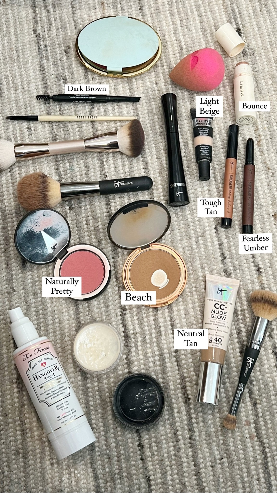 MAKEUP FAVORITES!
it cosmetics code: MADI35 (thru 10/28)
SHADES:
CC Nude Glow: neutral tan
Concealer: light beige
Bronzer: beach
Blush: naturally pretty
Shadow Stick: tough tan + fearless umber
Merit Highlight: bounce
Brow Pencil: dark brown

#LTKbeauty