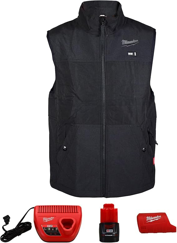 Milwaukee 305B-21 M12 Lithium Ion Black Heated Axis Vest Kit with Charger & Battery (Small) | Amazon (US)