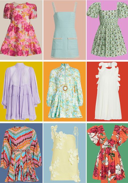 Spring dresses, colorful dresses, mini dresses, vacation dresses, dresses under $200, Saks 

#LTKunder100 #LTKstyletip