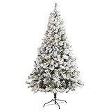 Nearly Natural 7ft. Flocked White River Mountain Pine Artificial Christmas Tree with Pinecones and 3 | Amazon (US)