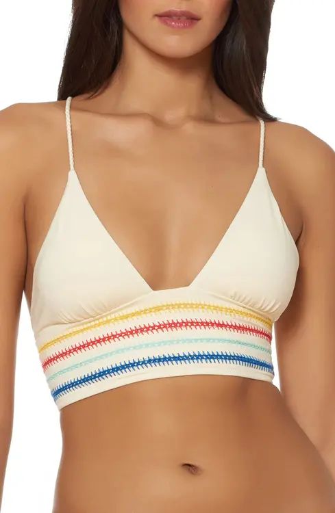 Dolce Vita Embroidery Long Line Bikini Top | Nordstrom