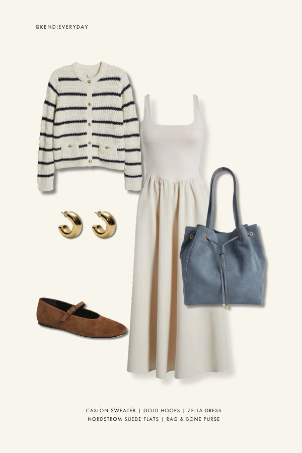 Another way to style the Zella dress for fall! Each piece is on sale through August 3!