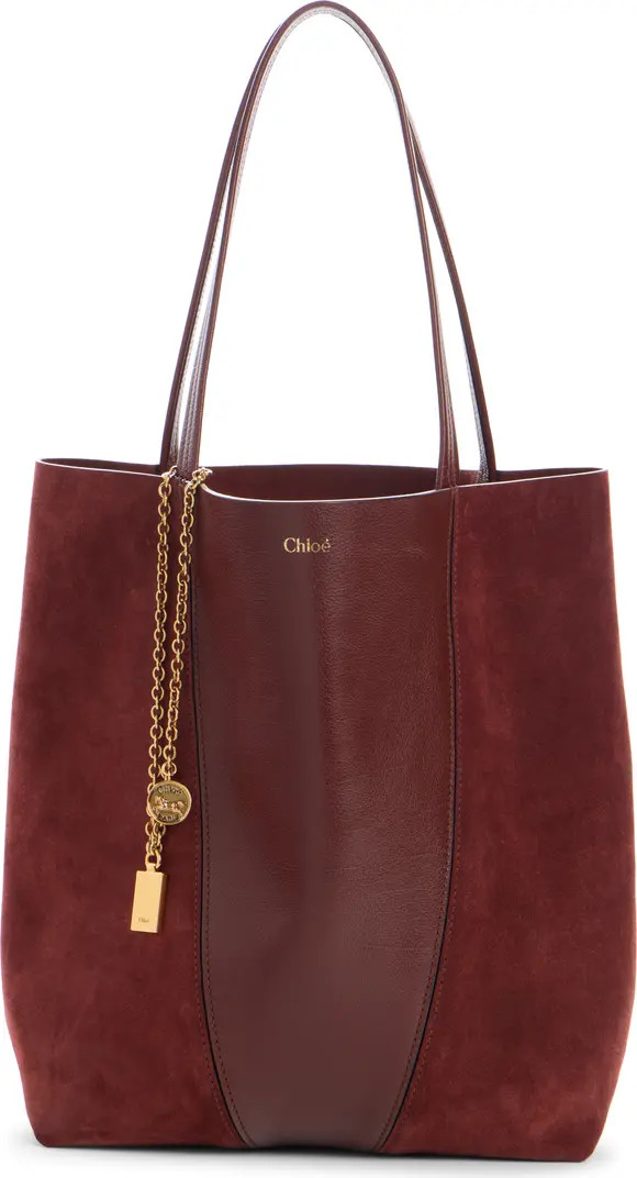 Medium Spin Leather & Suede Tote | Nordstrom