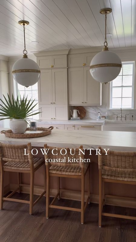Coastal kitchen with timeless lighting- the stools are from world market and can’t be linked in LTK

Ralph Lauren visual comfort brass door hardware cabinet decor

#LTKstyletip #LTKhome #LTKVideo