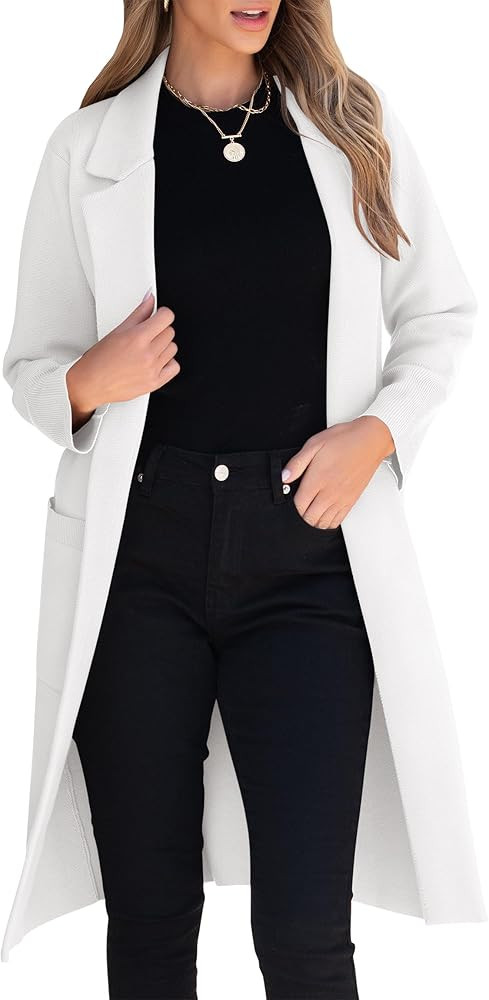 ANRABESS Women Cardigan Sweater Jackets Open Front Thick Knit Oversized Blazer Coatigan 2024 Fall... | Amazon (US)