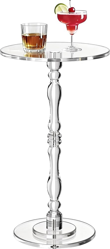Acrylic Side Table, Classic Roman Column Pedestal End Table for Living Room, Bedroom,Balcony\uff0... | Amazon (US)