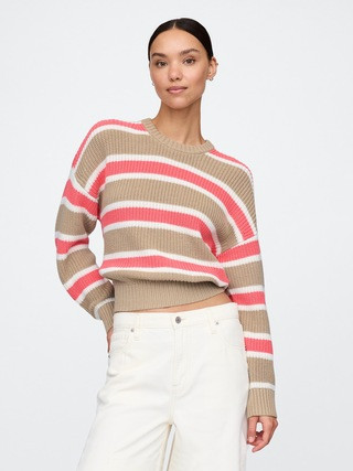 100% Cotton Shaker-Stitch Crewneck Sweater | Gap (US)