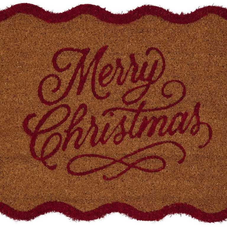 My Texas House Natural and Red Merry Christmas Outdoor Coir Doormat, 18" x 30" | Walmart (US)