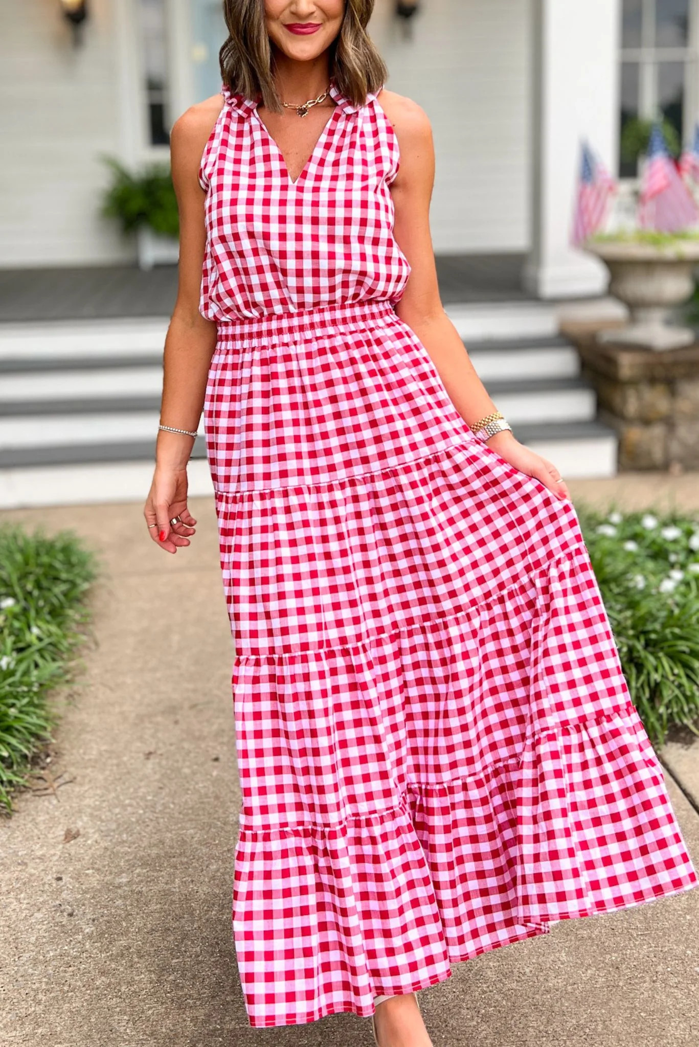SSYS The Sadie Maxi Skirt In Red Gingham | Shop Style Your Senses