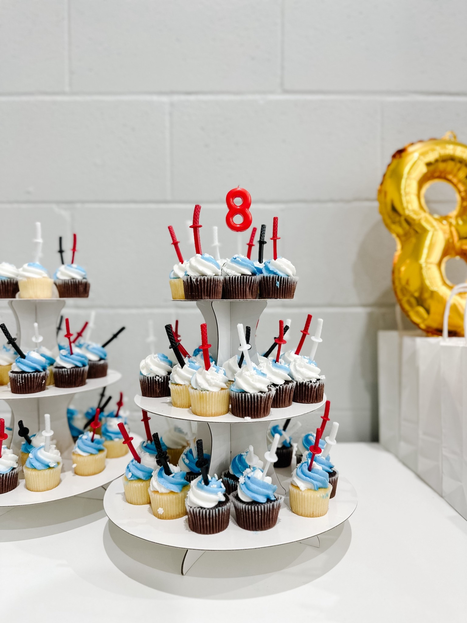 Ninja birthday party cupcakes

Tiered cupcake stand
Ninja sword cupcake toppers
Birthday candle

#LTKmomlife #LTKKids