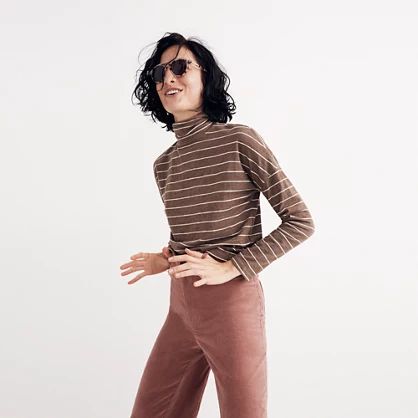 Boxy Turtleneck Top in Stripe | Madewell