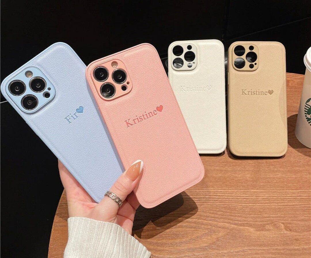 Personalised Leather Texture iPhone Case, Custom Phone case for iPhone 14 13 12 11 XS XR, Monogra... | Etsy (US)