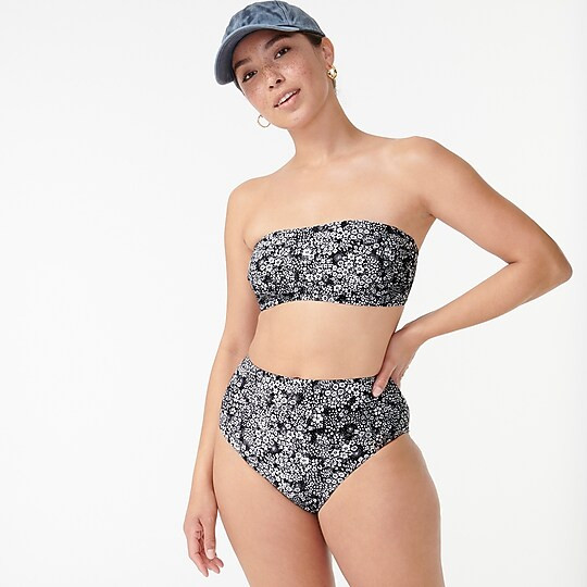 Bandeau bikini top in valley floral | J. Crew US