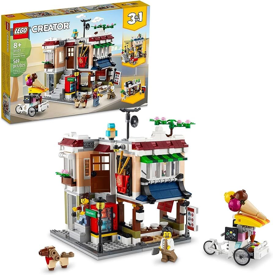LEGO Creator 3 in 1 Downtown Noodle Shop House, Transforms from Noodle Shop to Bike Shop to Arcad... | Amazon (US)