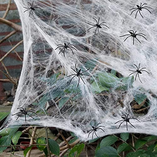 Spider Webs Halloween Decorations,300Sqft Spider Webs with30 Fake Spiders,Stretchable DIY Cobwebs for Indoor/Outdoor Scary Atmosphere,Outside Garden Window Yard Tree home office Parties,Haunted Houses | Amazon (US)